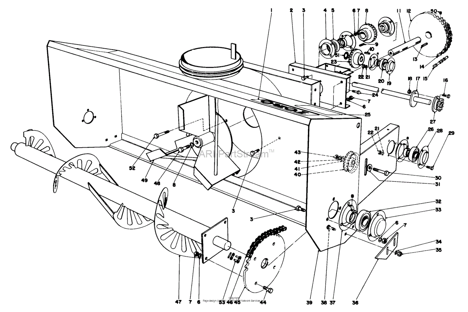 Toro Professional 30748, 48" Snowthrower, Groundsmaster 72, 1975 (SN