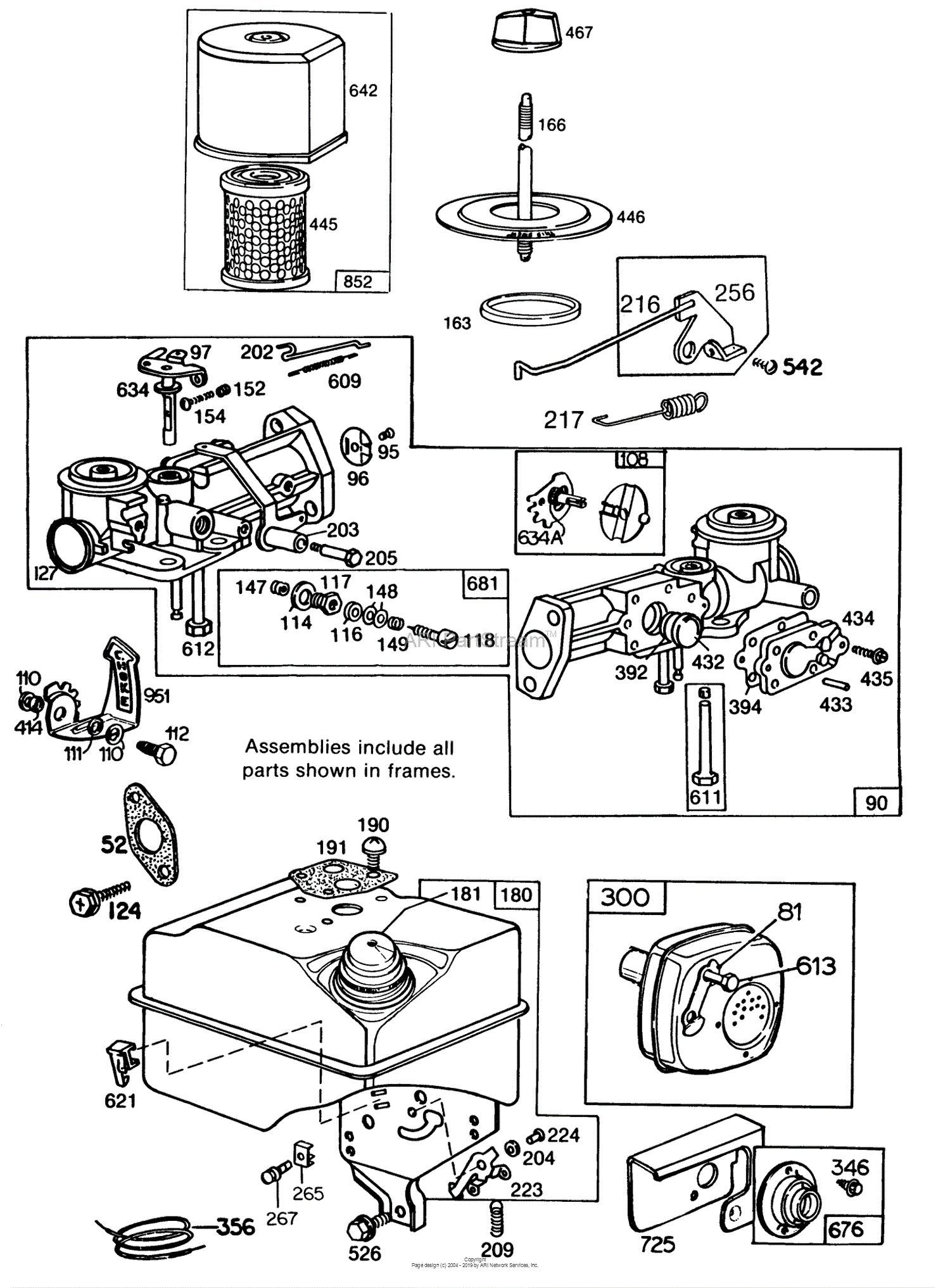 Toro Professional Hp Lawn Blower Sn Parts Diagram For Engine