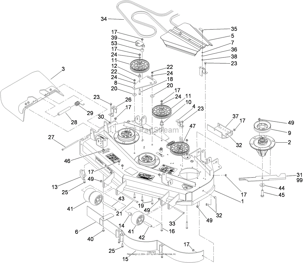 Toro Professional 74444, Z400 Z Master, With 48in Turbo Force Side 