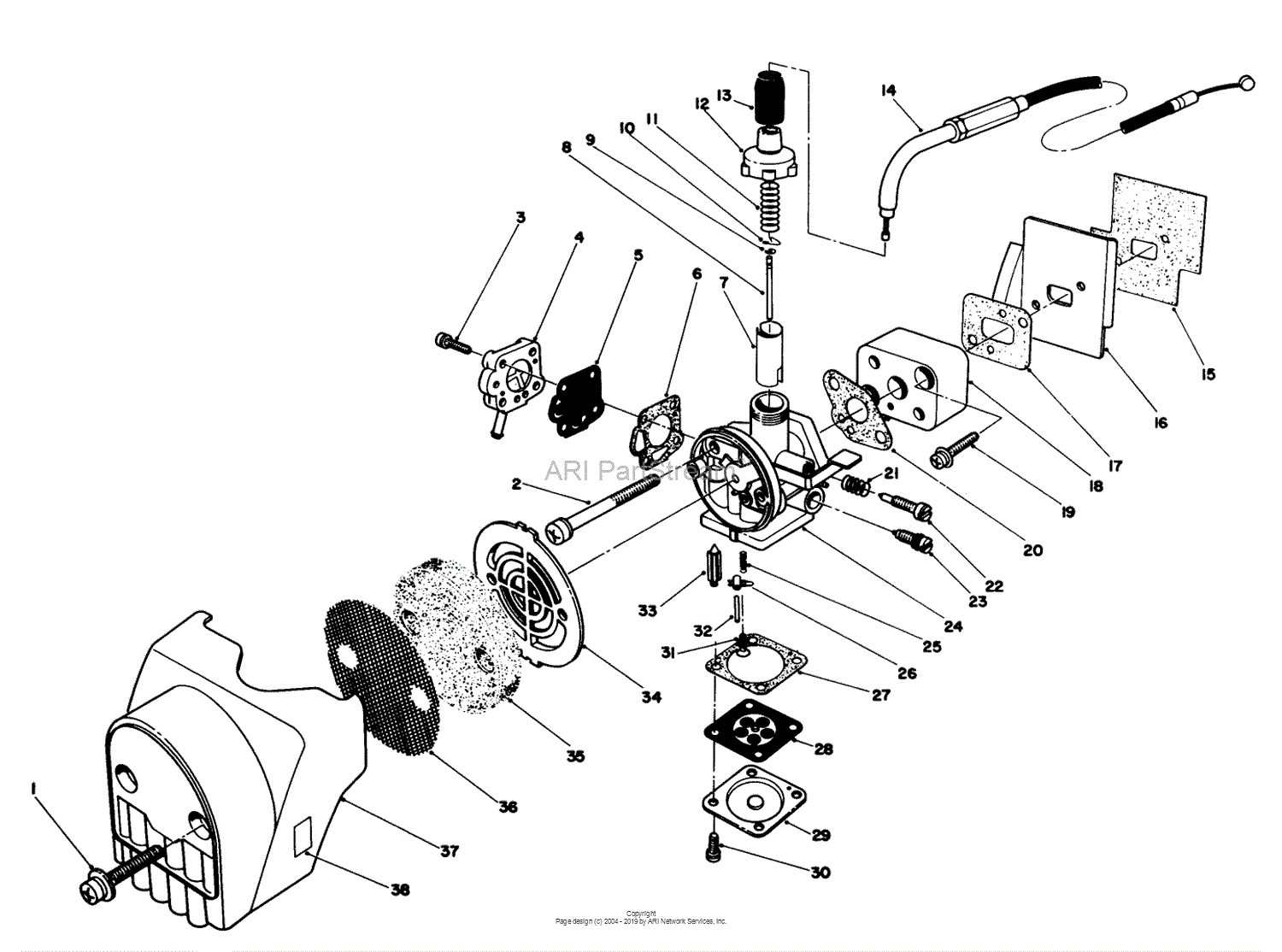 Toro Gas Trimmer Parts Diagram