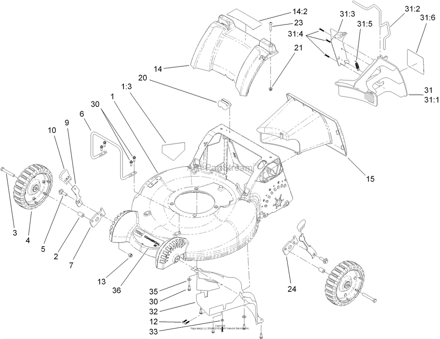 Toro commercial outlet mower parts