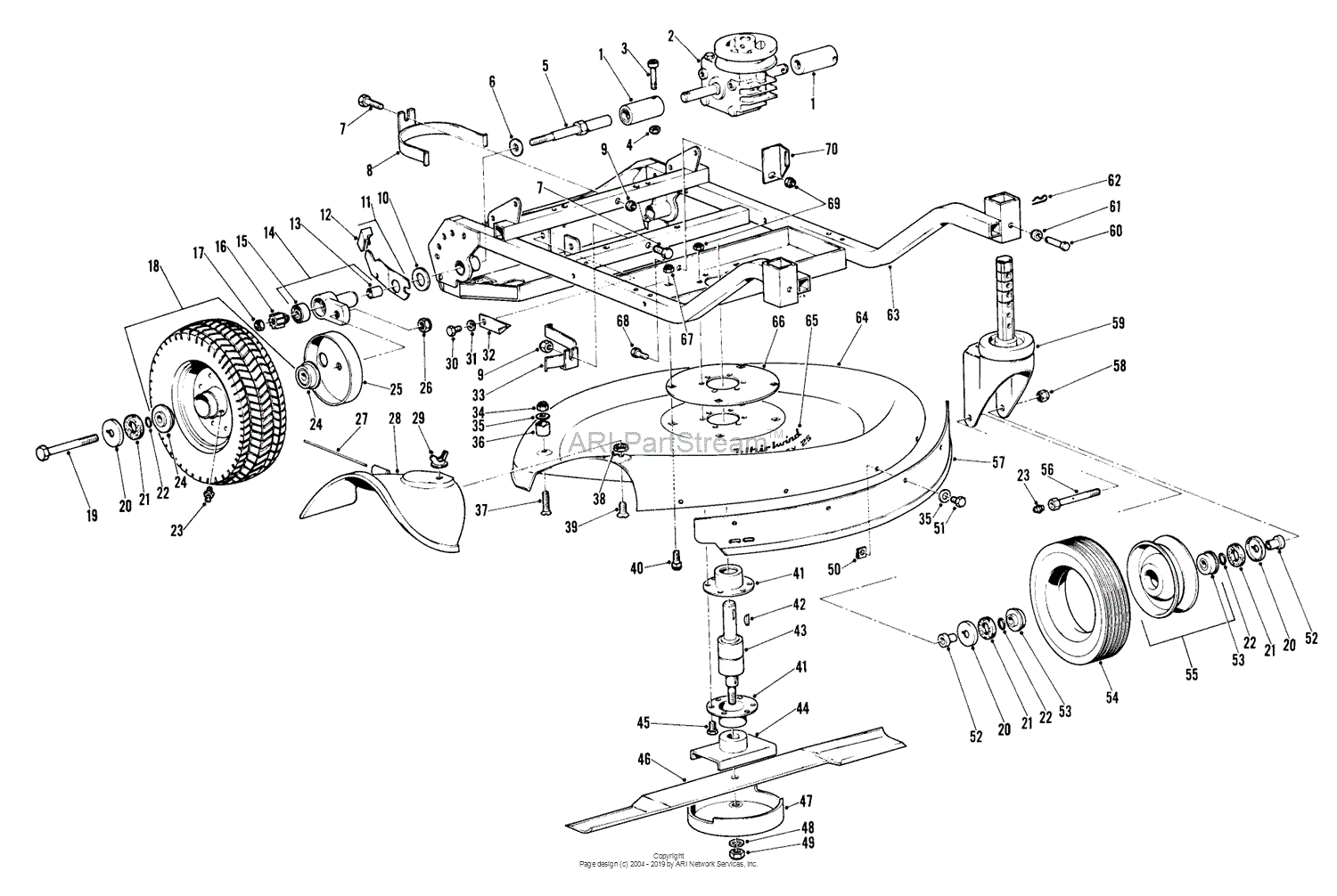 Toro Professional 23301, Lawnmower, 1967 (SN 7000001-7999999) Parts ...