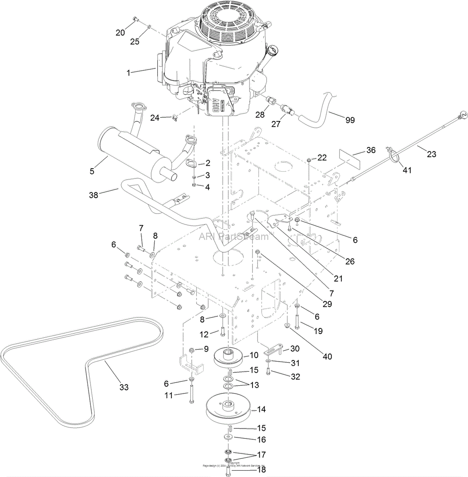 Parts – Commercial Walk-Behind Mower, Fixed Deck, Pistol Grip, Gear Drive  with 36in TURBO FORCE Cutting Unit