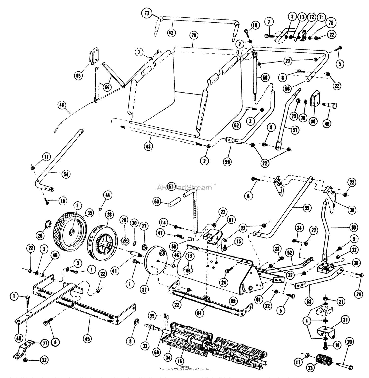 Toro 7 2522 38 Sweeper 1975 Parts Diagram For Lawn Sweepers 31