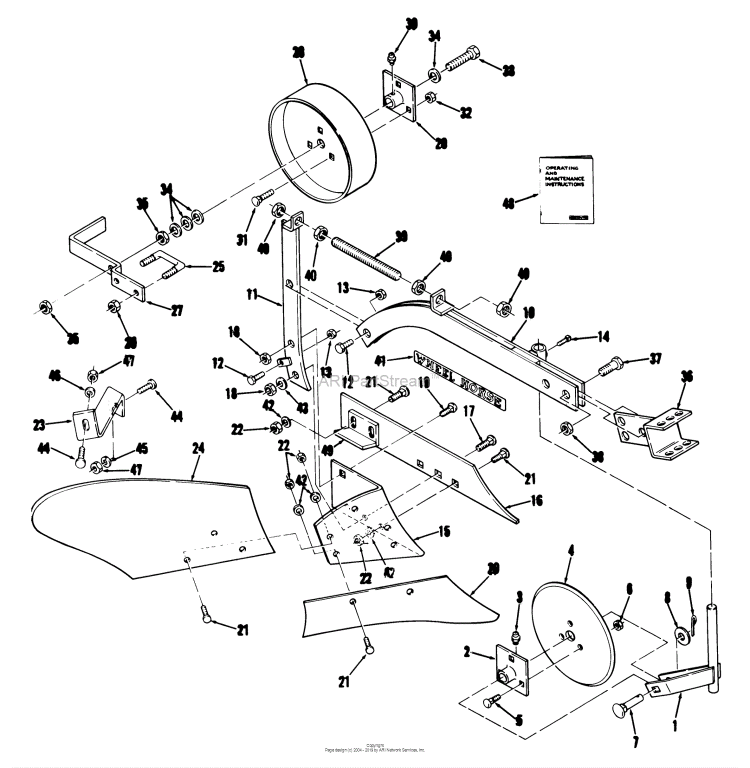 Toro 8708PL01, 8" Plow, 1978 Parts Diagram for MOLDBOARD PLOWS VEHICLE