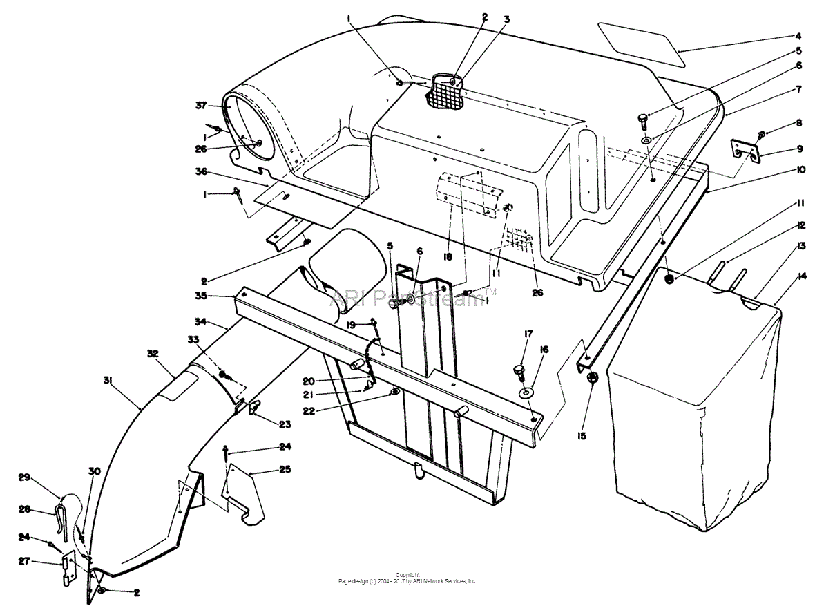 Toro zero turn bagger shop parts