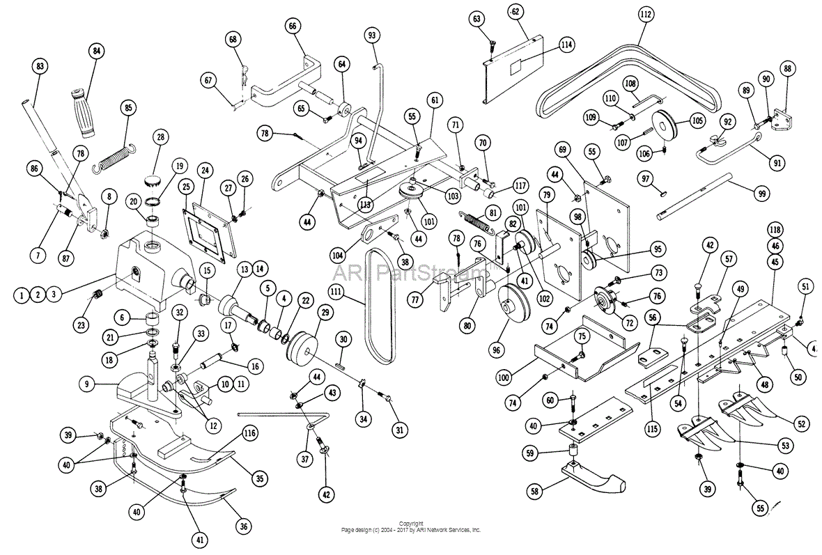 Toro 71312, 50" Sickle Bar Mower, 1971 Parts Diagram for SIDE MOUNTED