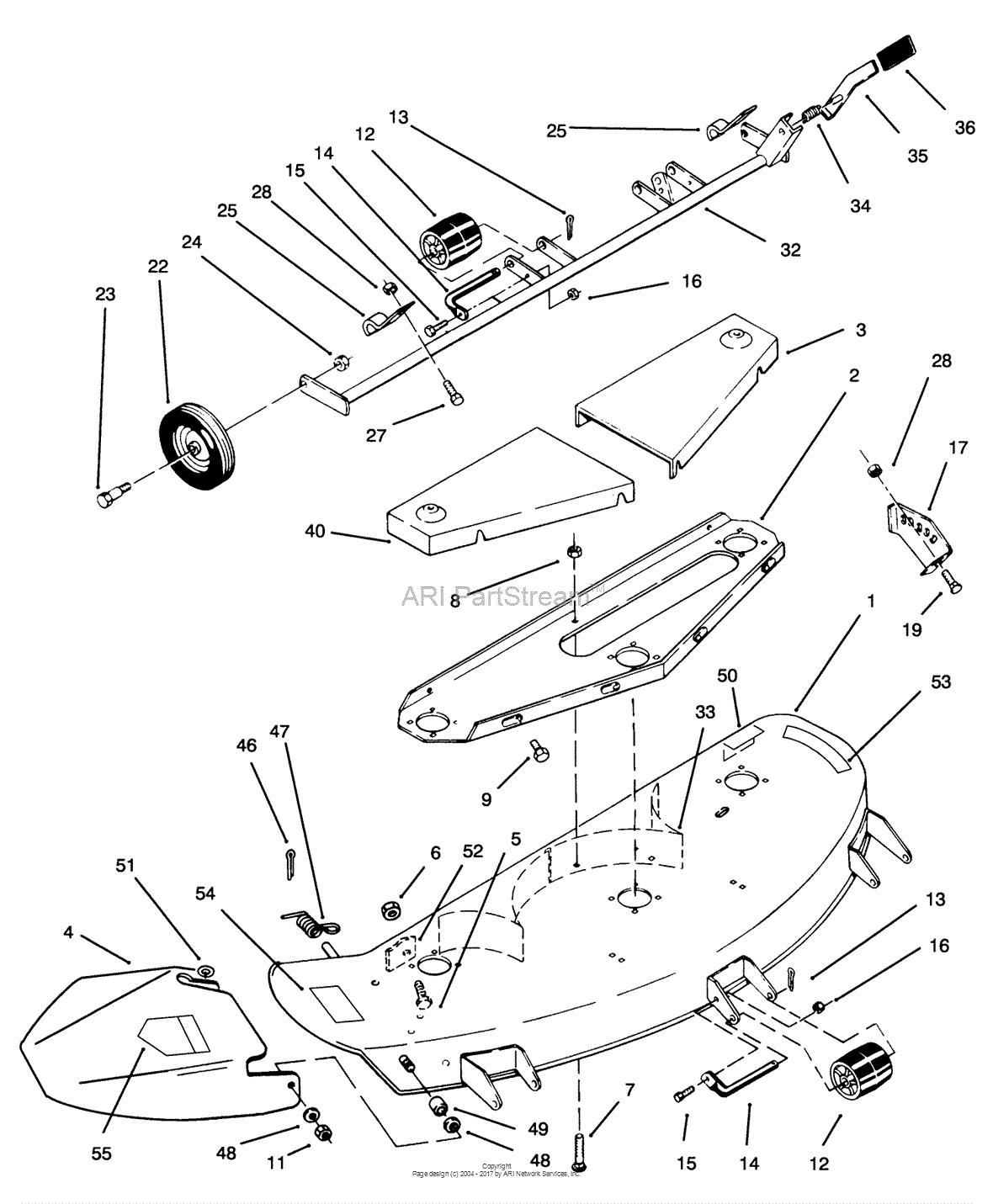 Toro 78360, 48" Side Discharge Mower, 1994 (SN 4900001-4999999) Parts