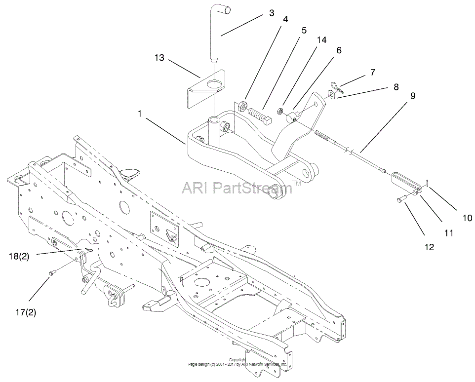 Toro 94-7800, Clevis Hitch Parts Diagram for HITCH ASSEMBLY