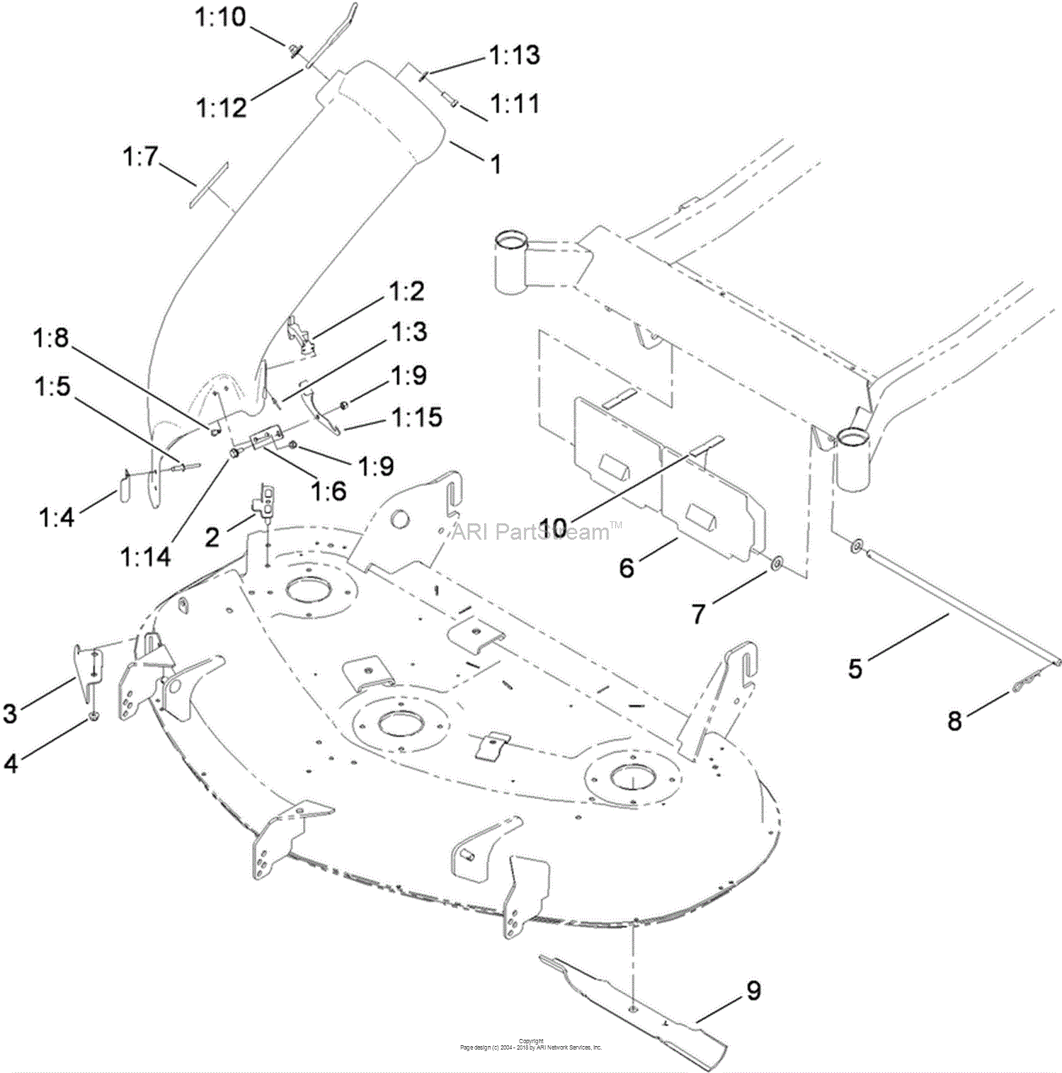 Toro 117-5310, 50in Finishing Kit, Bagger For Zero-turn-radius Riding 