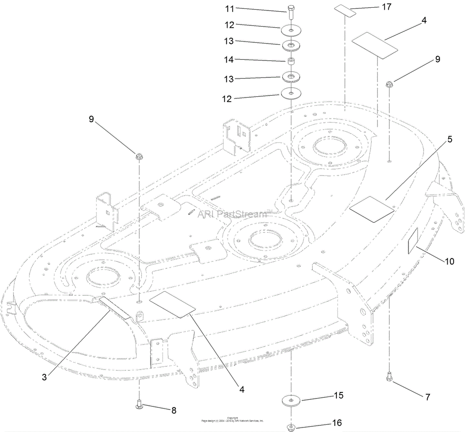 Toro 119-8841, Service Deck Kit, 42in and 50in Riding Mower Parts ...