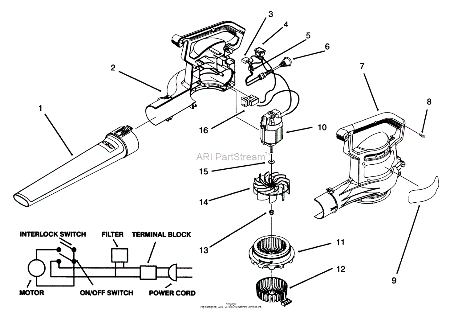 Toro 51557 Super Blower Vac 1995 Sn 59000001 59999999 Parts Diagram. 