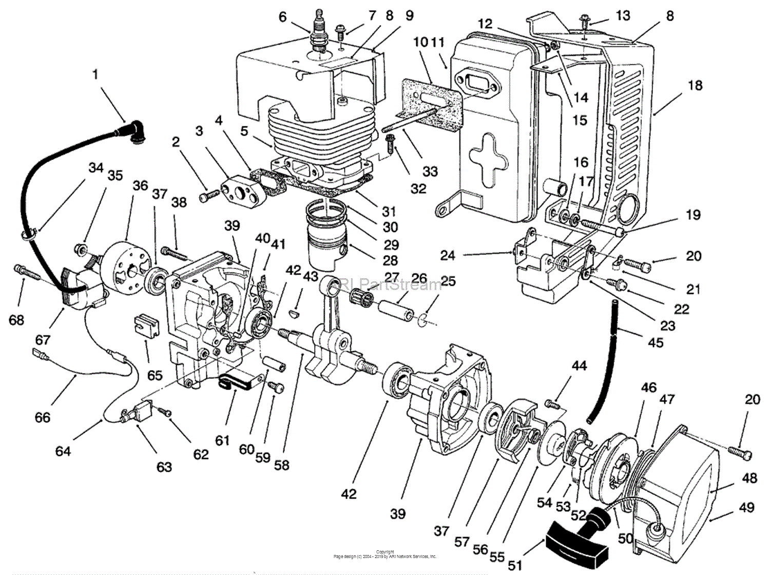 Toro 30941, 41cc Back Pack Blower, 1996 (SN 69000001-69999999) Parts ...