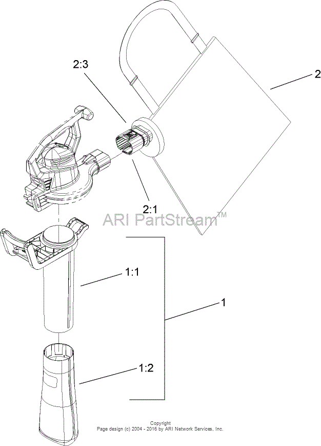 Toro 51598, Ultra 225 Blower/Vacuum, 2007 (SN 270000001-270999999 ...