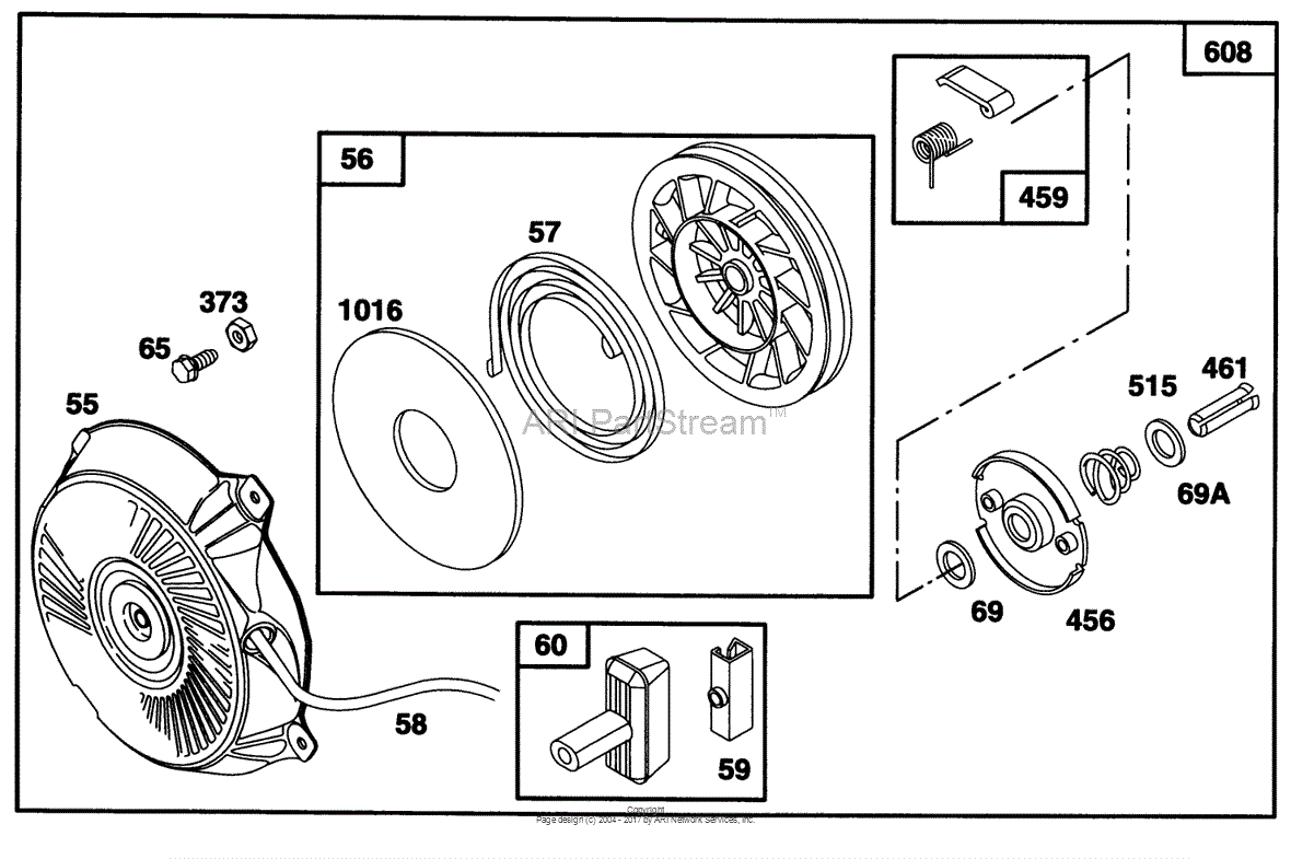 Toro 62924, 5 hp Lawn Vacuum, 1996 (SN 6900001-6999999) Parts Diagram ...