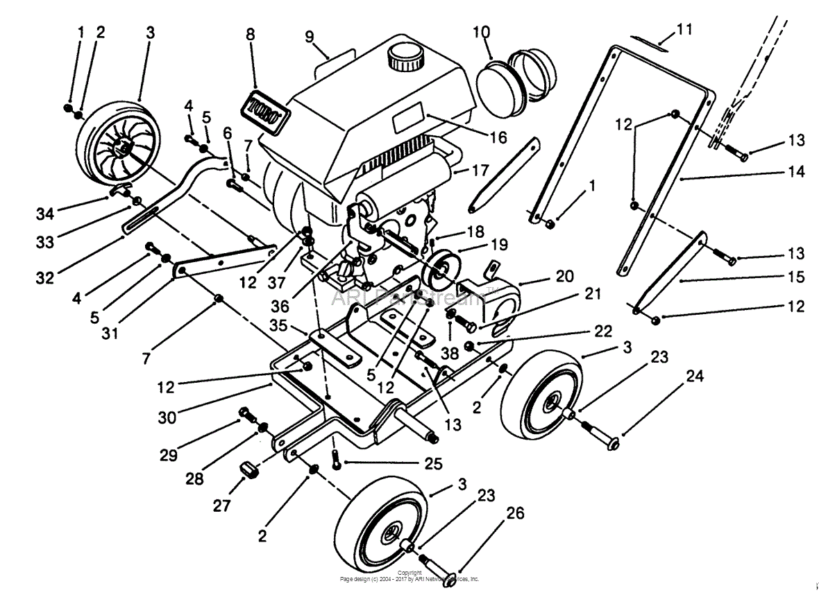 Toro 58410, 2 hp Edger, 1987 (SN 7000001-7999999) Parts Diagram for ...