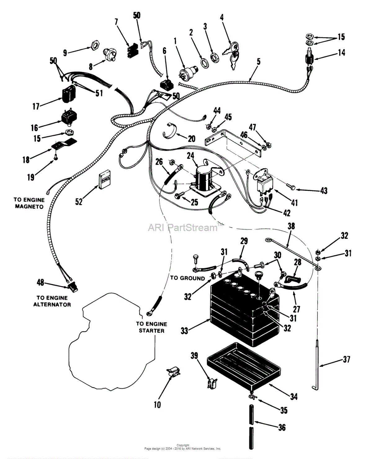 Toro 01-11B803, 1100 Special Tractor, 1980 Parts Diagram for ELECTRICAL