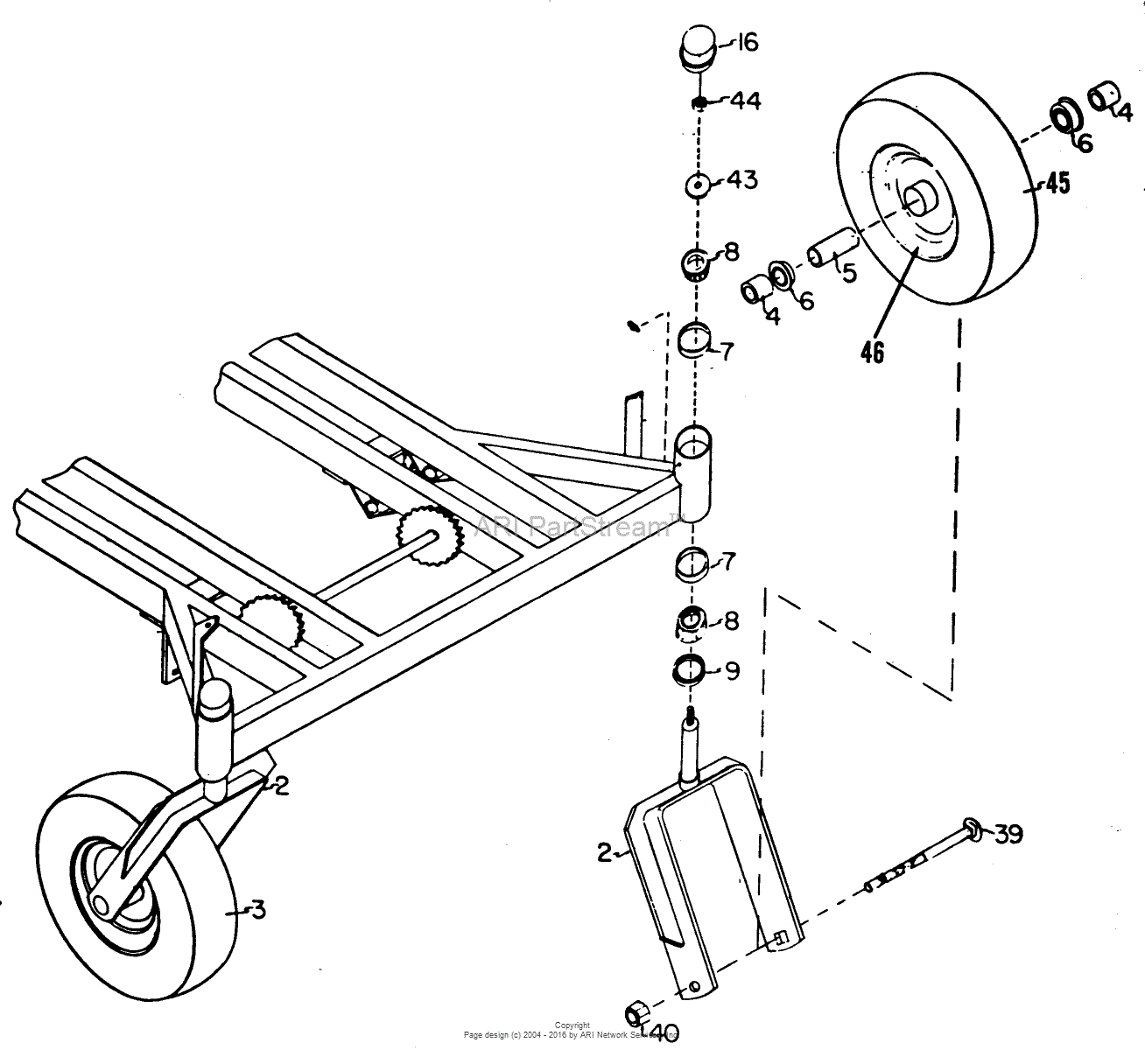 Toro 0818BE01, 5018 Dixie Chopper ZRT, 1985 Parts Diagram for FRONT
