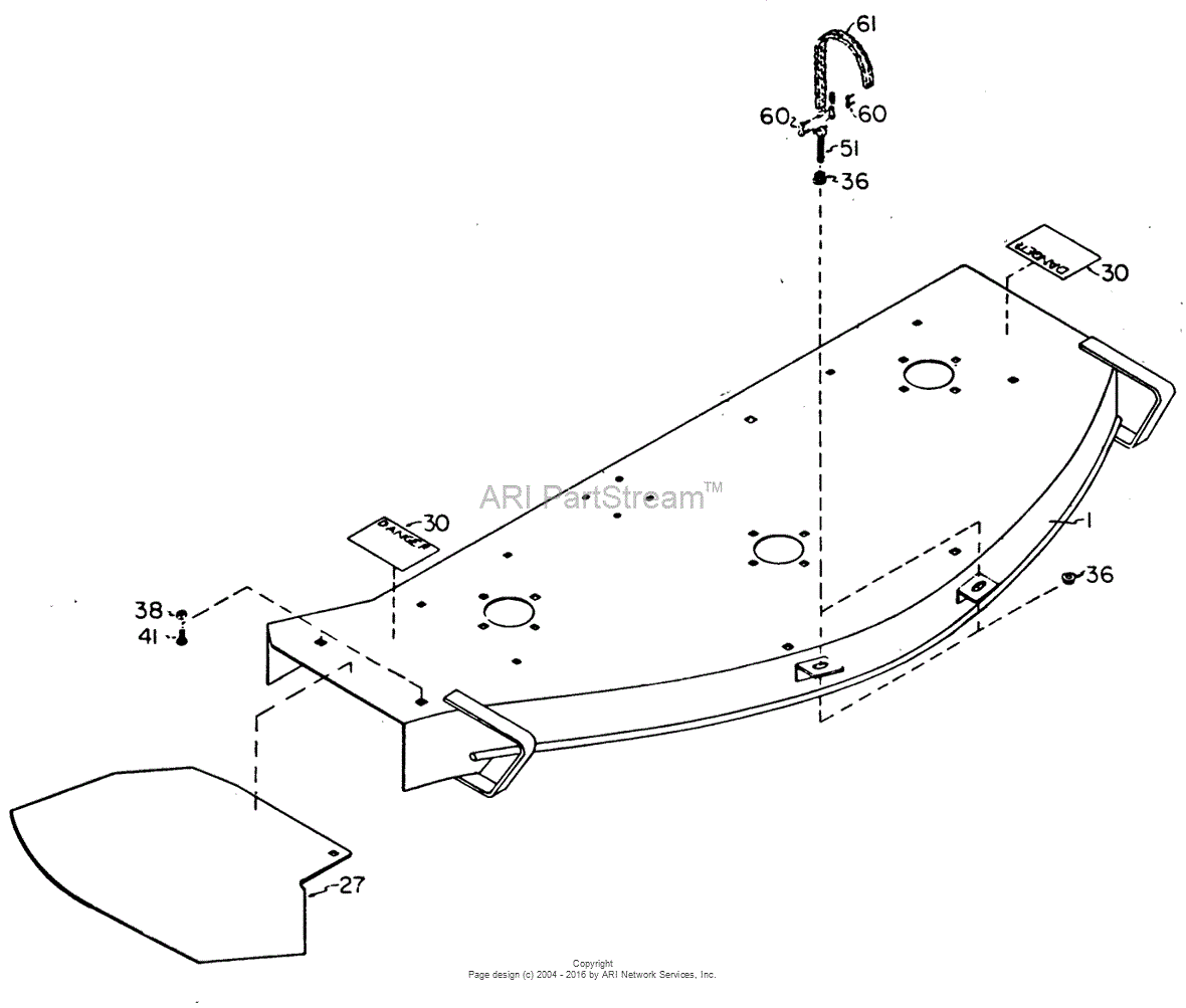 Toro 08-18BE01, 5018 Dixie Chopper ZRT, 1985 Parts Diagram for MOWER DECK