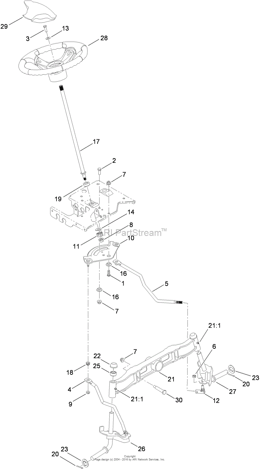 Toro 14AQ81RP848, GT2200 Garden Tractor, 2009 (SN 1-1) Parts Diagram ...