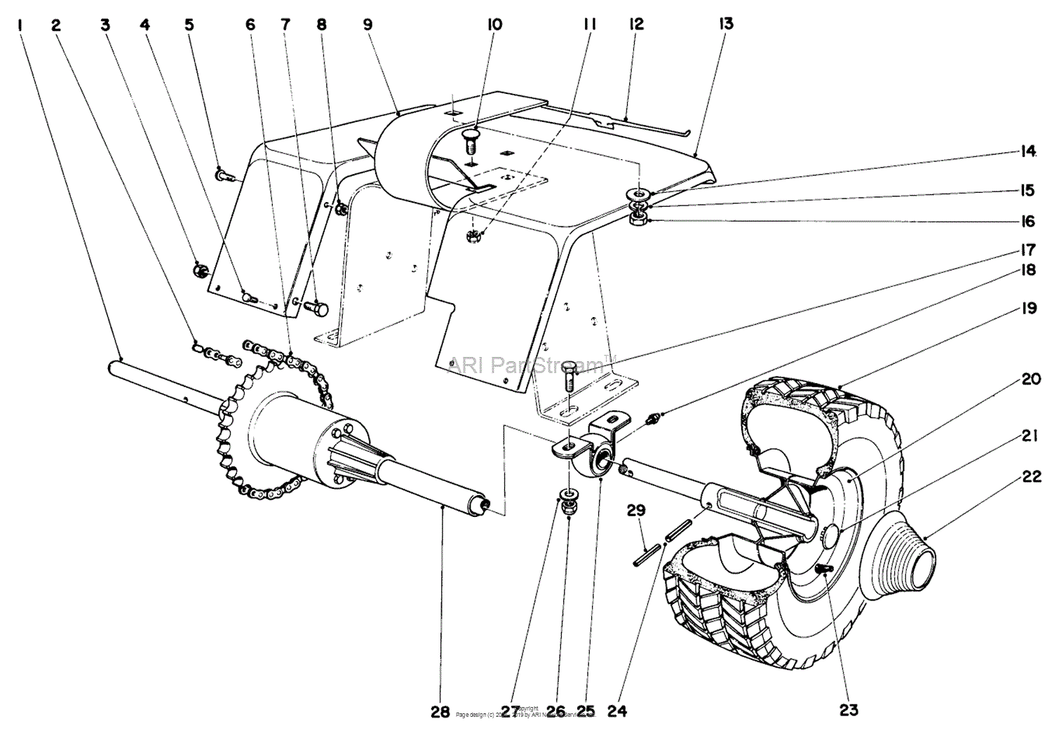 Toro 57051 25 Lawn Tractor 1969 Sn 9000001 9999999 Parts Diagram For 905 And 910 Rear Axle 4891