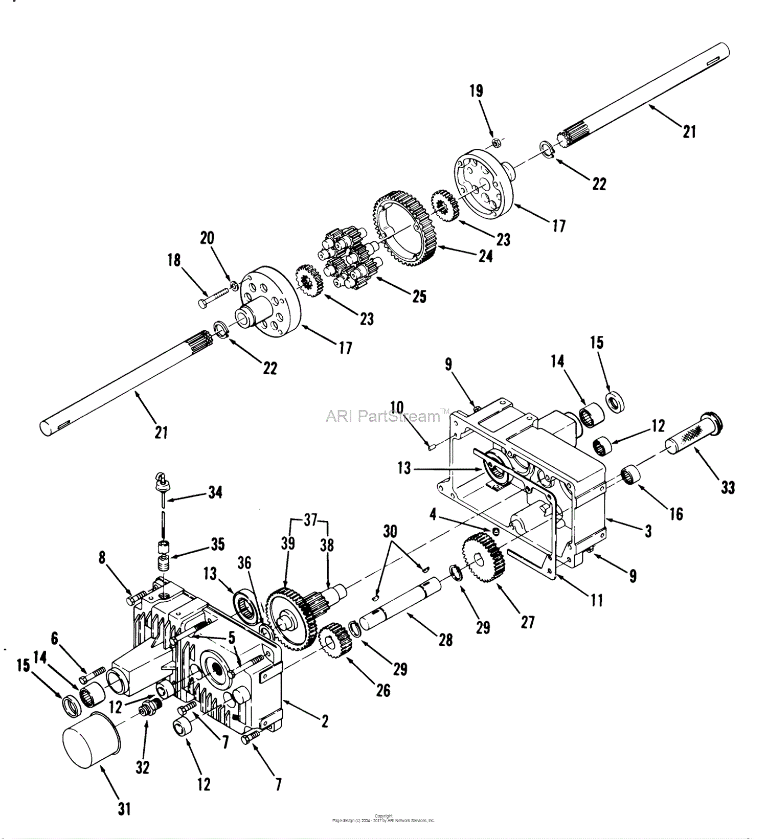 Toro 81-10K801, C-101 8-Speed Tractor, 1978 Parts Diagram for TRANSAXLE