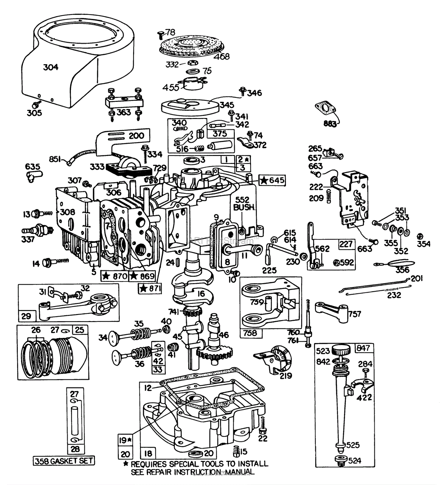Toro 8 Hp Front Engine Rider 1980 Sn Parts Diagram For Engine Briggs Stratton Model 5641 01 Model