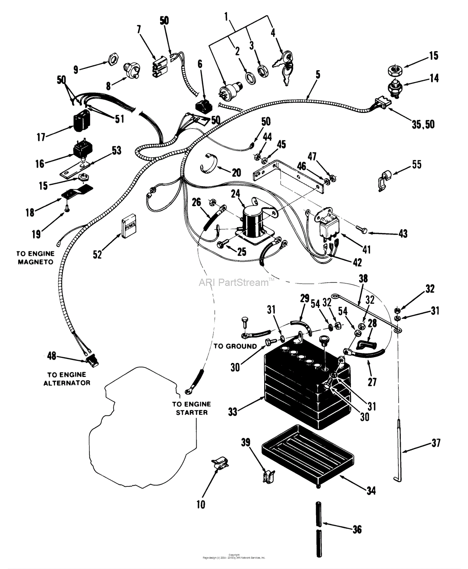 Toro 01-11BH01, SB-421 8-Speed Garden Tractor, 1982 Parts Diagram for ...