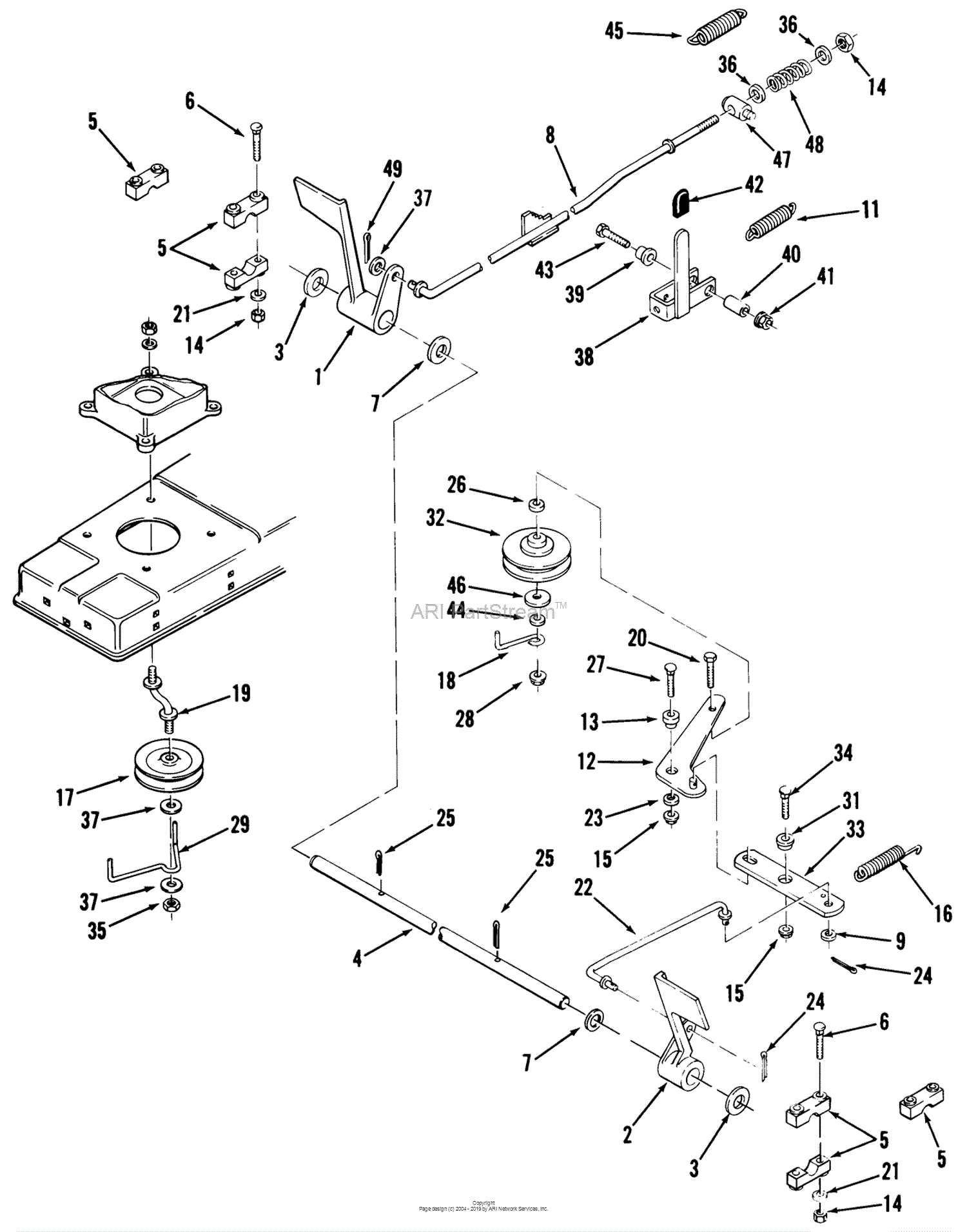 Toro A2-103201, LT-1032 3-Speed Tractor, 1982 Parts Diagram for BRAKE ...