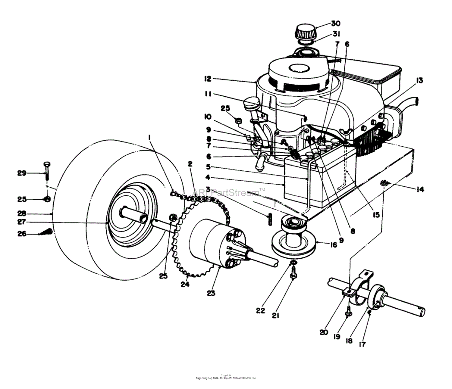 Toro 56125, 7-25 Rear Engine Rider, 1985 (SN 5000001-5999999) Parts ...