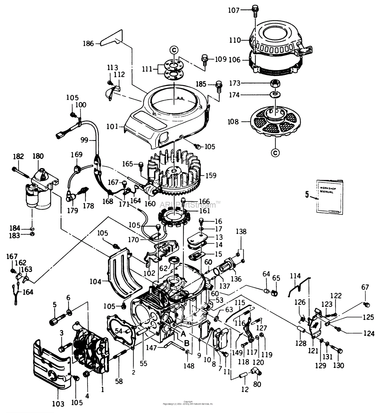 Toro B3-11B591, 111-5 Rear Engine Rider, 1987 Parts Diagram for ...