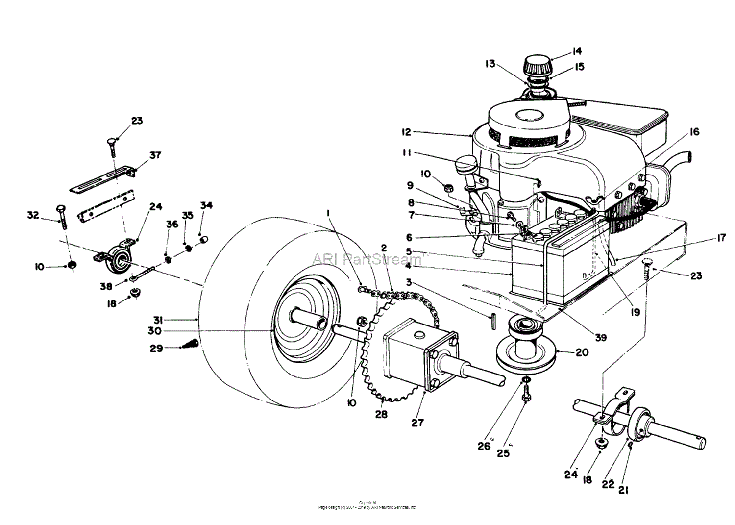 Toro 56125, 7-25 Rear Engine Rider, 1987 (SN 7000001-7999999) Parts ...