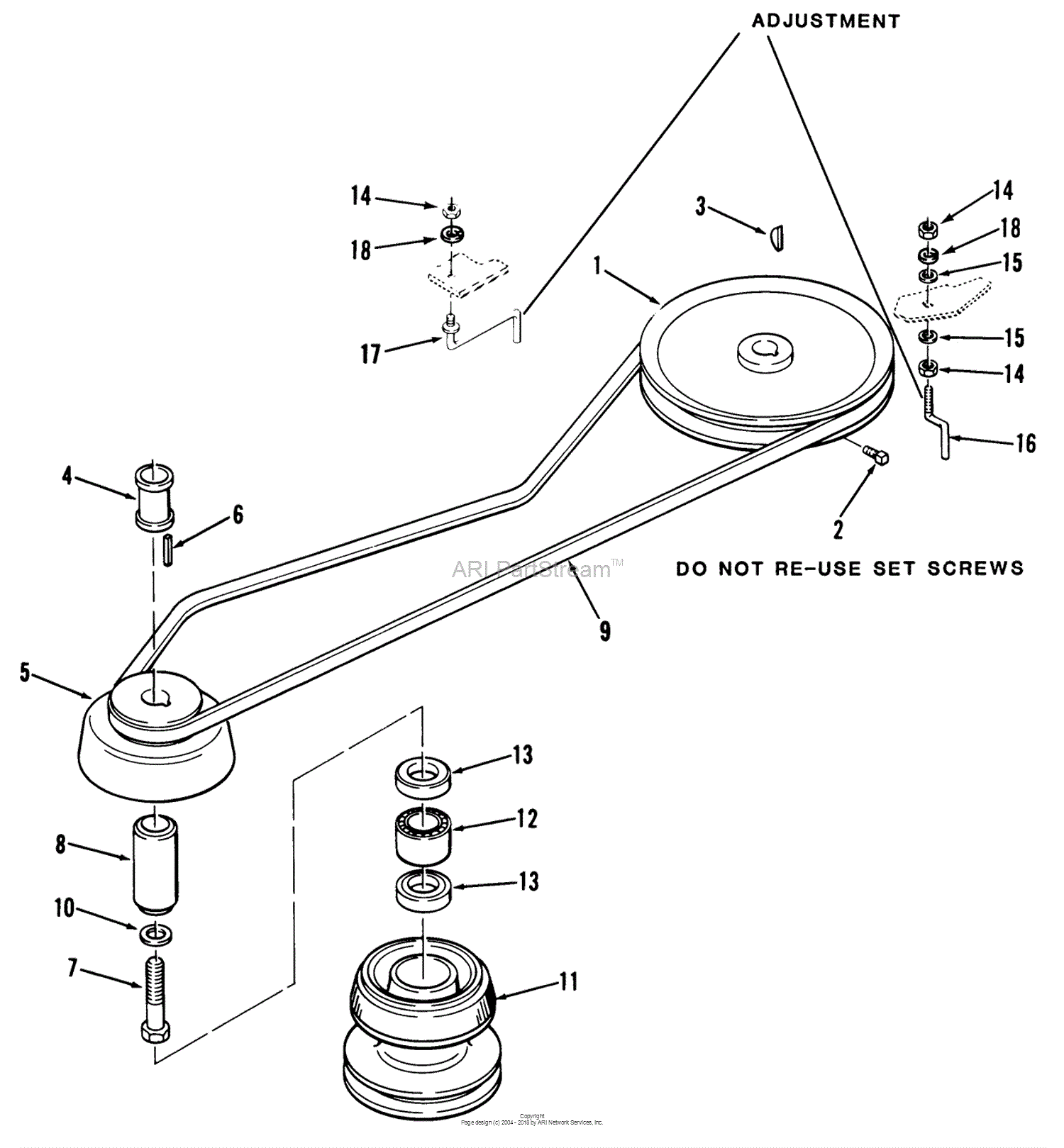 Toro 22-08B301, 208-3 Tractor, 1985 Parts Diagram for DRIVE BELT AND ...