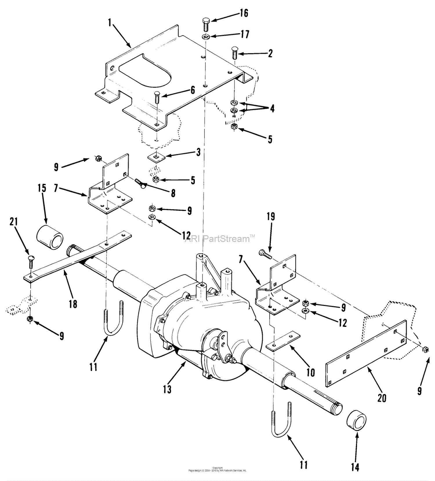 Toro 22-16B501, 216-5 Tractor, 1985 Parts Diagram for TRANSAXLE