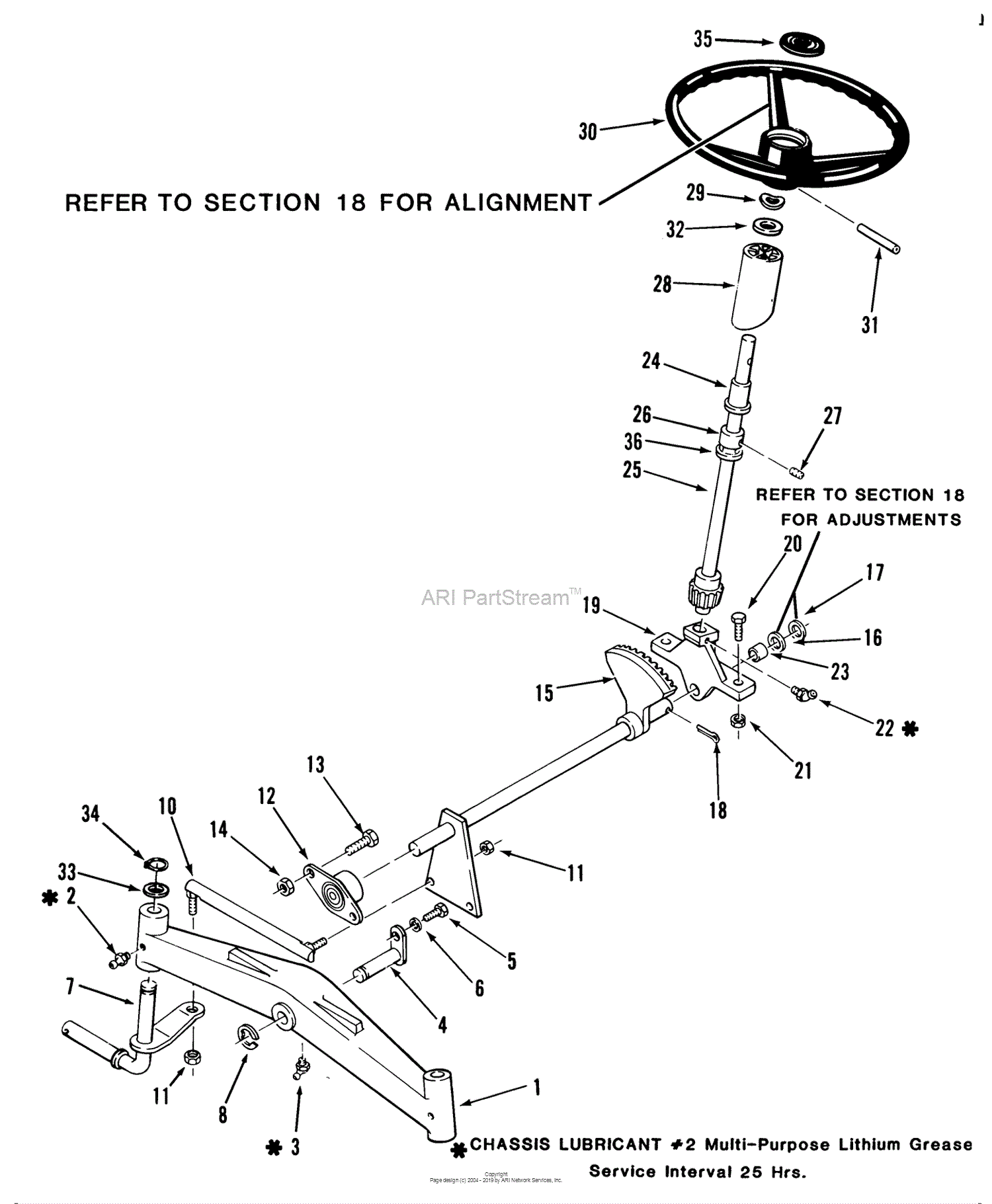 Toro 21-12K805, 312-8 Garden Tractor, 1988 Parts Diagram for FRONT AXLE AND  STEERING