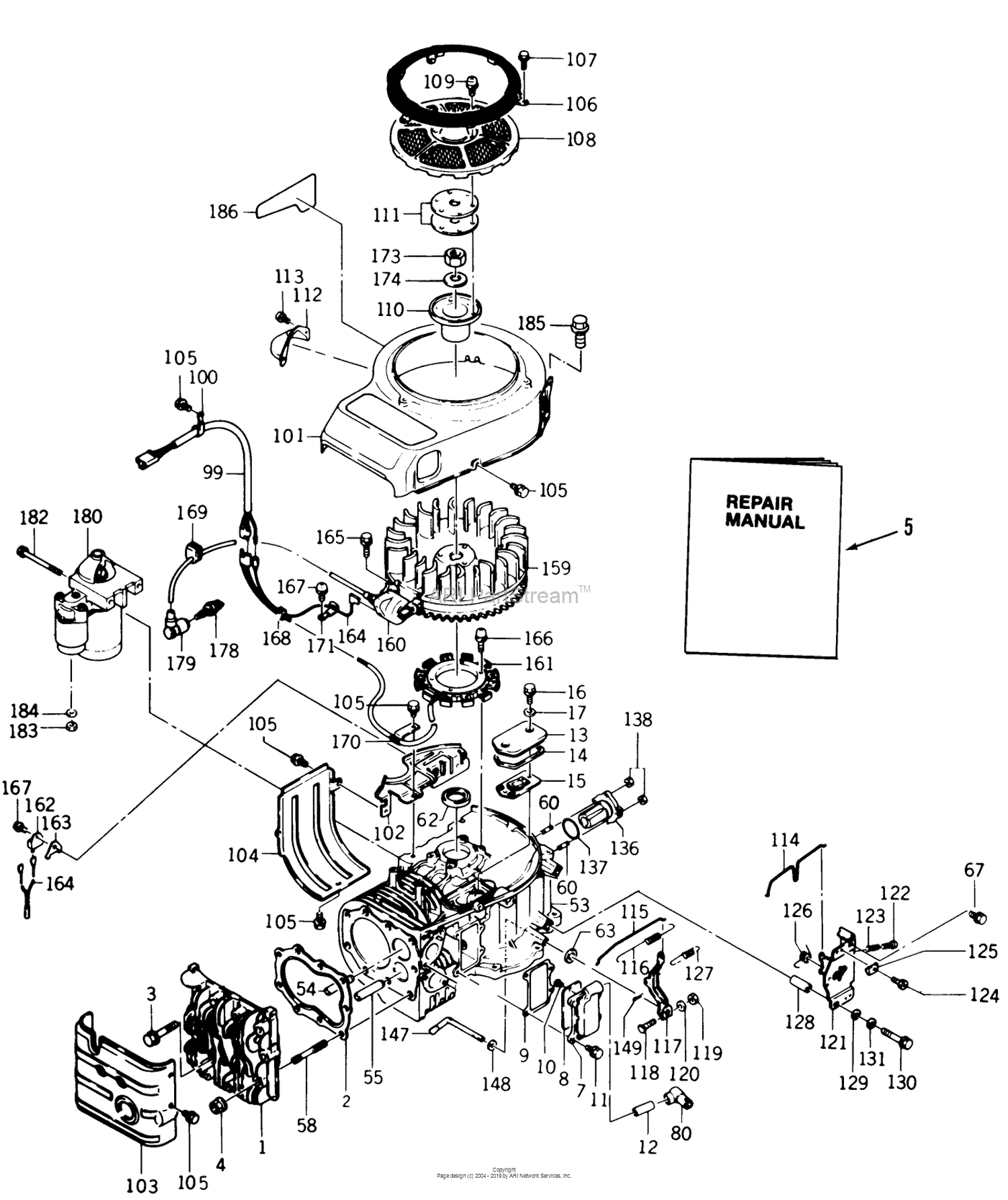Toro 22-13KE01, 252-H Tractor, 1988 Parts Diagram for KAWASAKI 