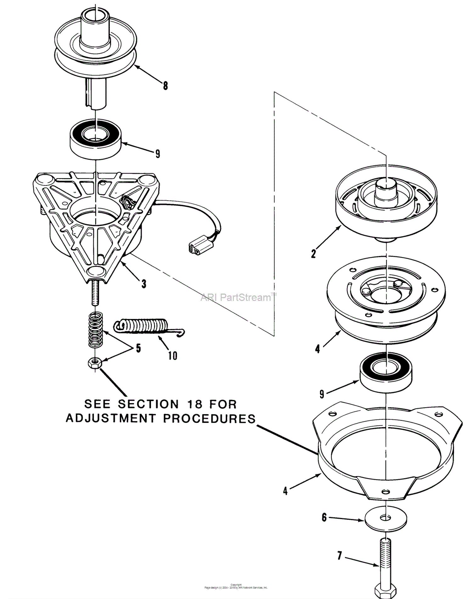 Toro 22-13KE01, 252-H Tractor, 1988 Parts Diagram for PTO CLUTCH