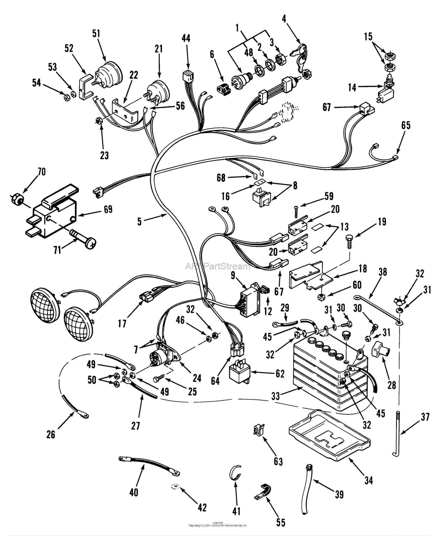 Toro 41-16OE01, 416-H Garden Tractor, 1990 Parts Diagram ... spst switch wiring diagram 