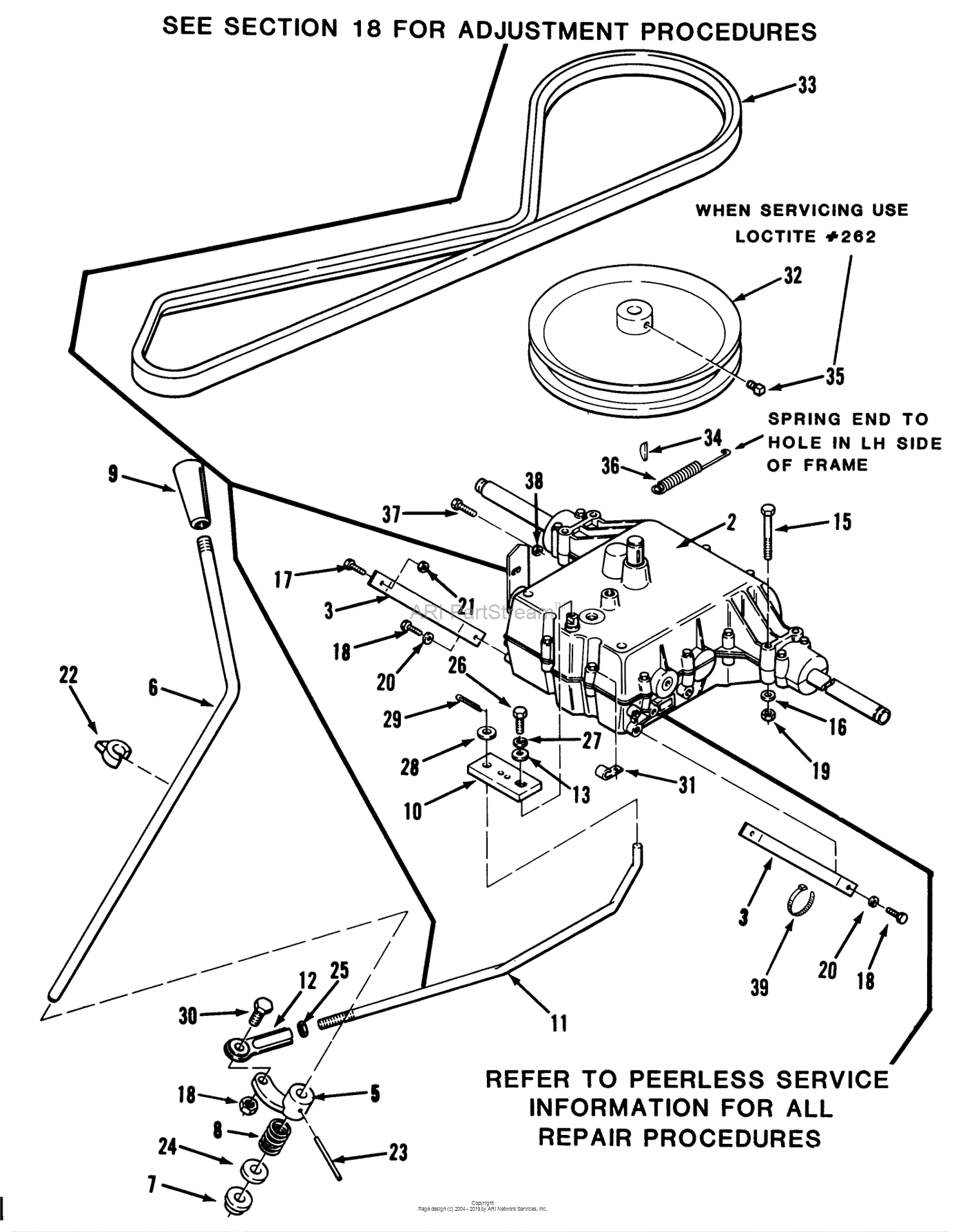 Toro 32-10B501, 210-5 Tractor, 1990 Parts Diagram for 5-SPEED TRANSMISSION