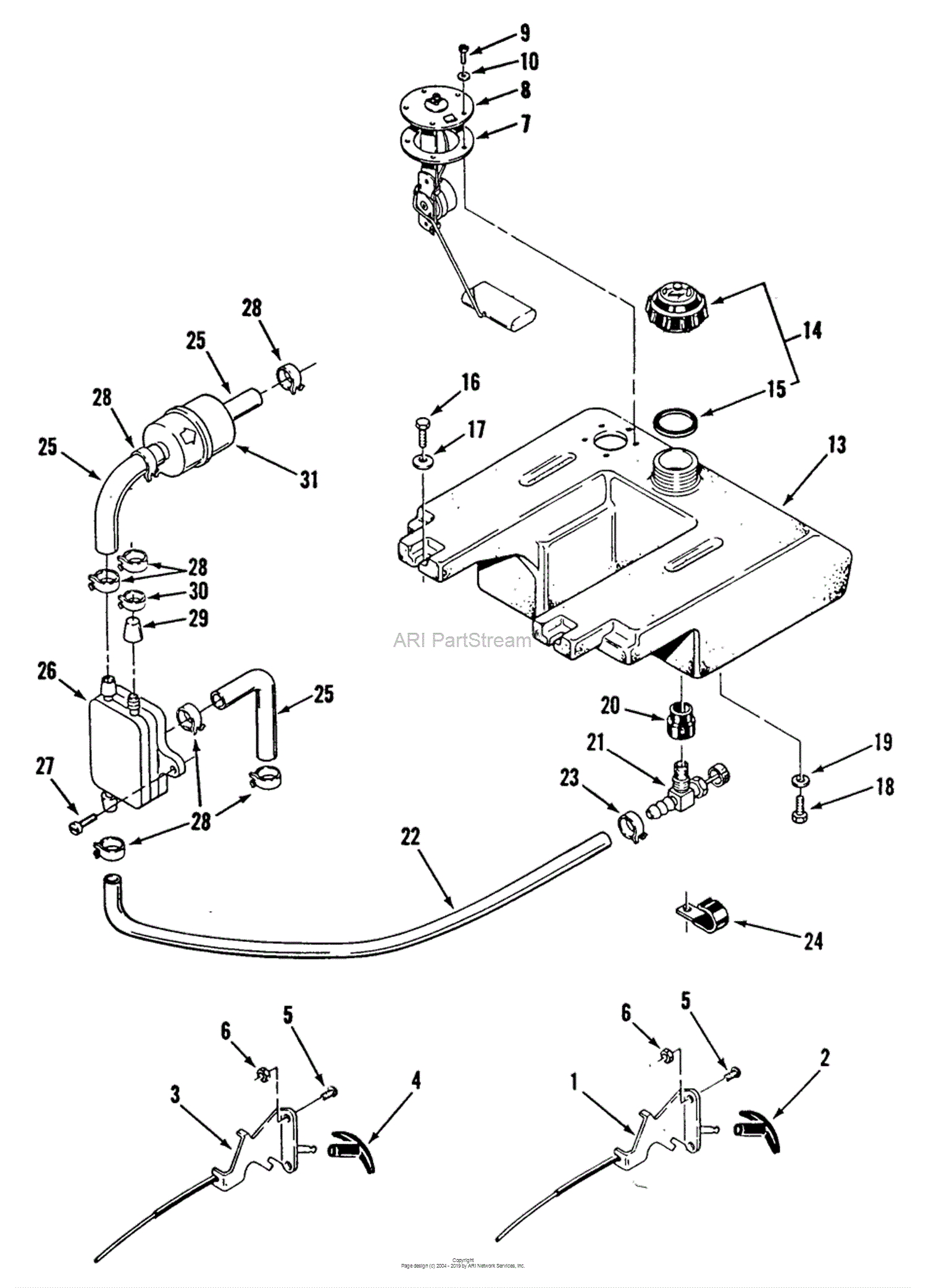 Toro E1-18OE02, 518-H Garden Tractor, 1989 Parts Diagram for THROTTLE ...