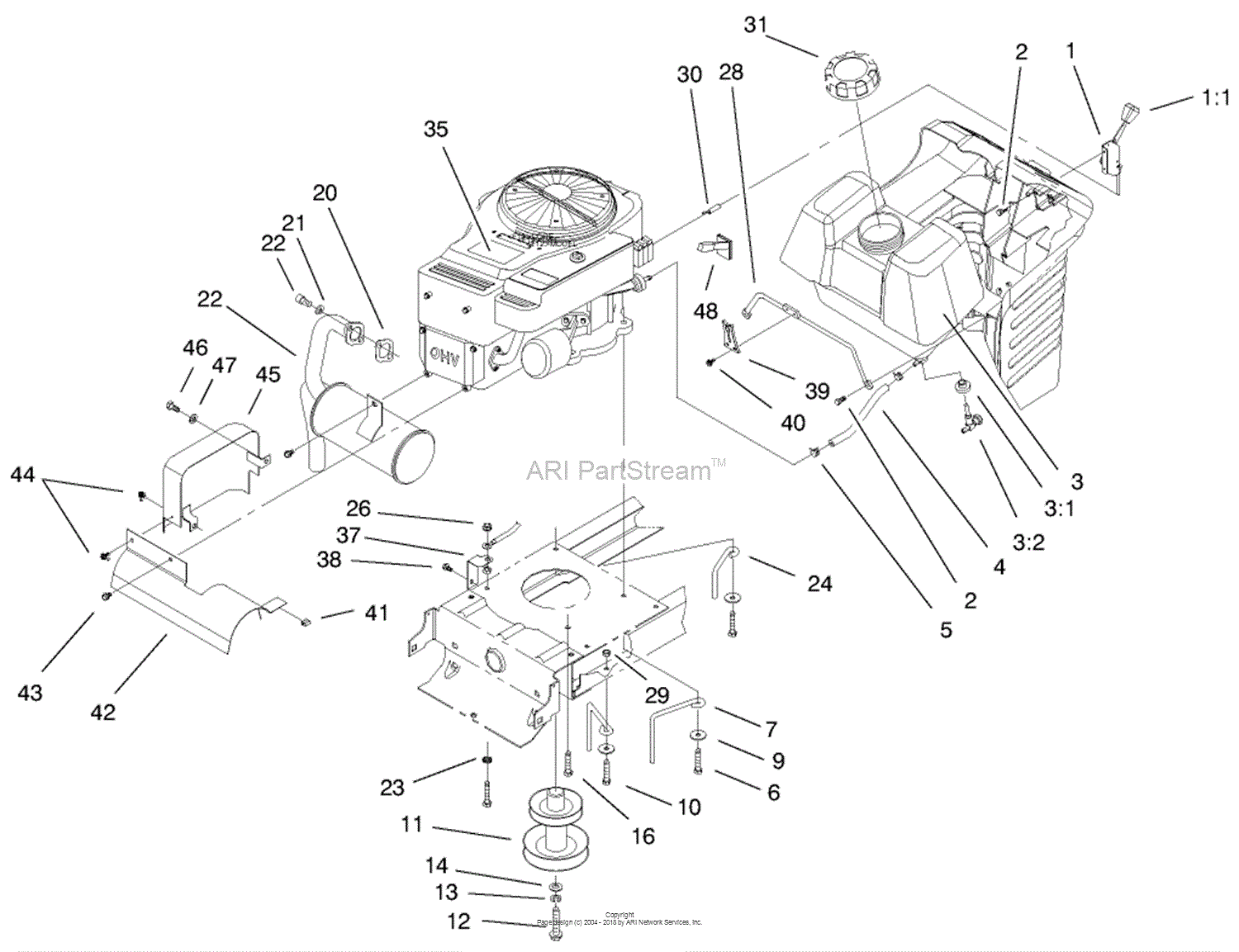 Toro 71198, 14-38XL Lawn Tractor, 1999 (SN 9900001-9999999) Parts ...