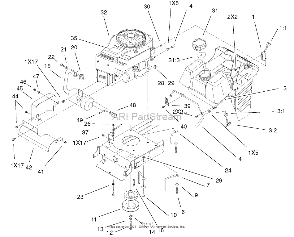 Toro 71228, 17-44HXL Lawn Tractor, 2001 (SN 210000001-210999999) Parts ...