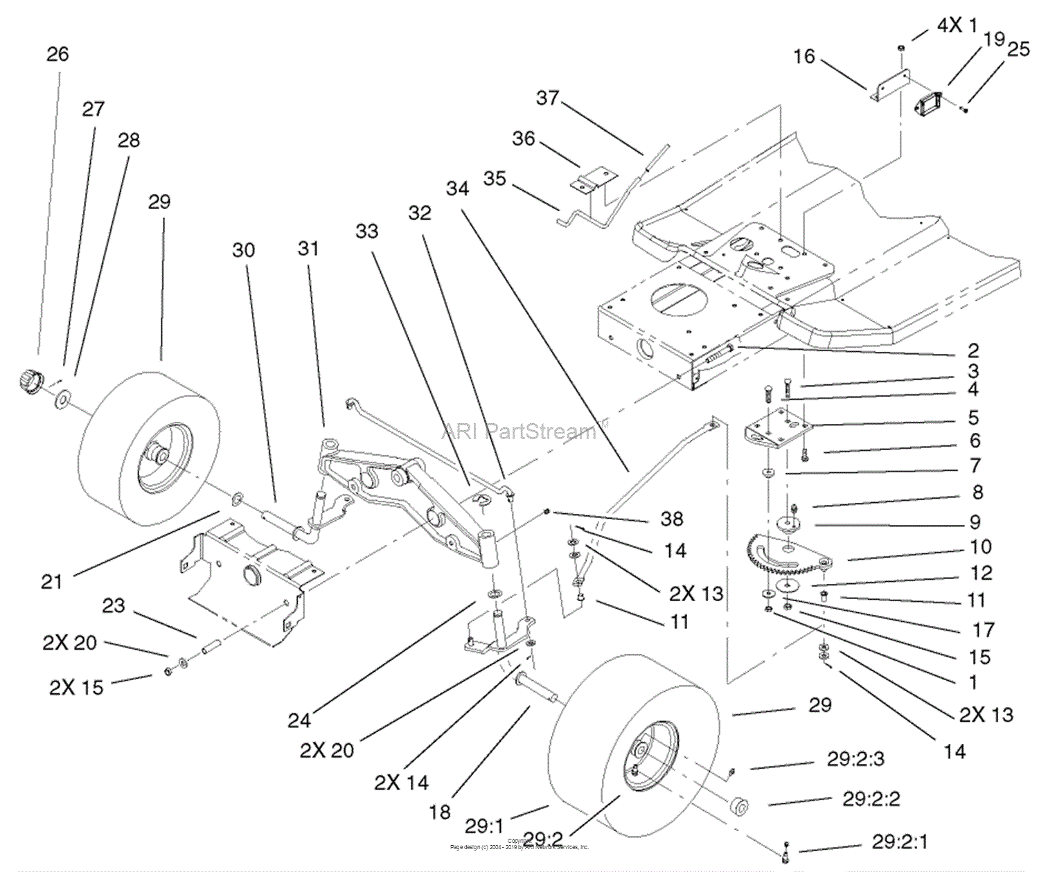 Toro 71227, 16-38HXL Lawn Tractor, 2002 (SN 220010001-220999999) Parts ...