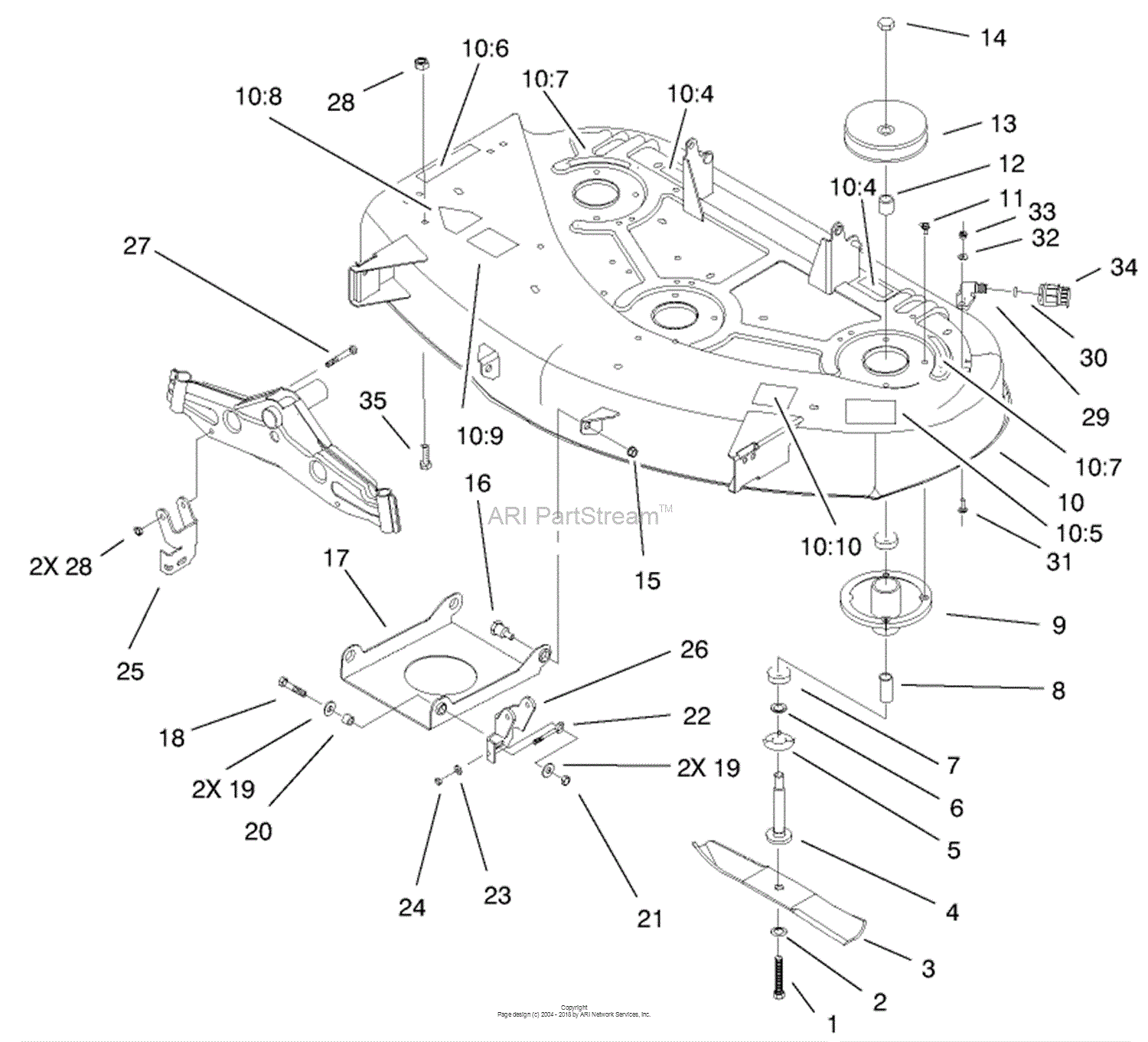 Toro 71228, 17-44HXL Lawn Tractor, 2001 (SN 210000001-210999999) Parts ...