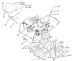 Toro 74401, 17-44ZX TimeCutter ZX Riding Mower, 2003 (SN 230000001 