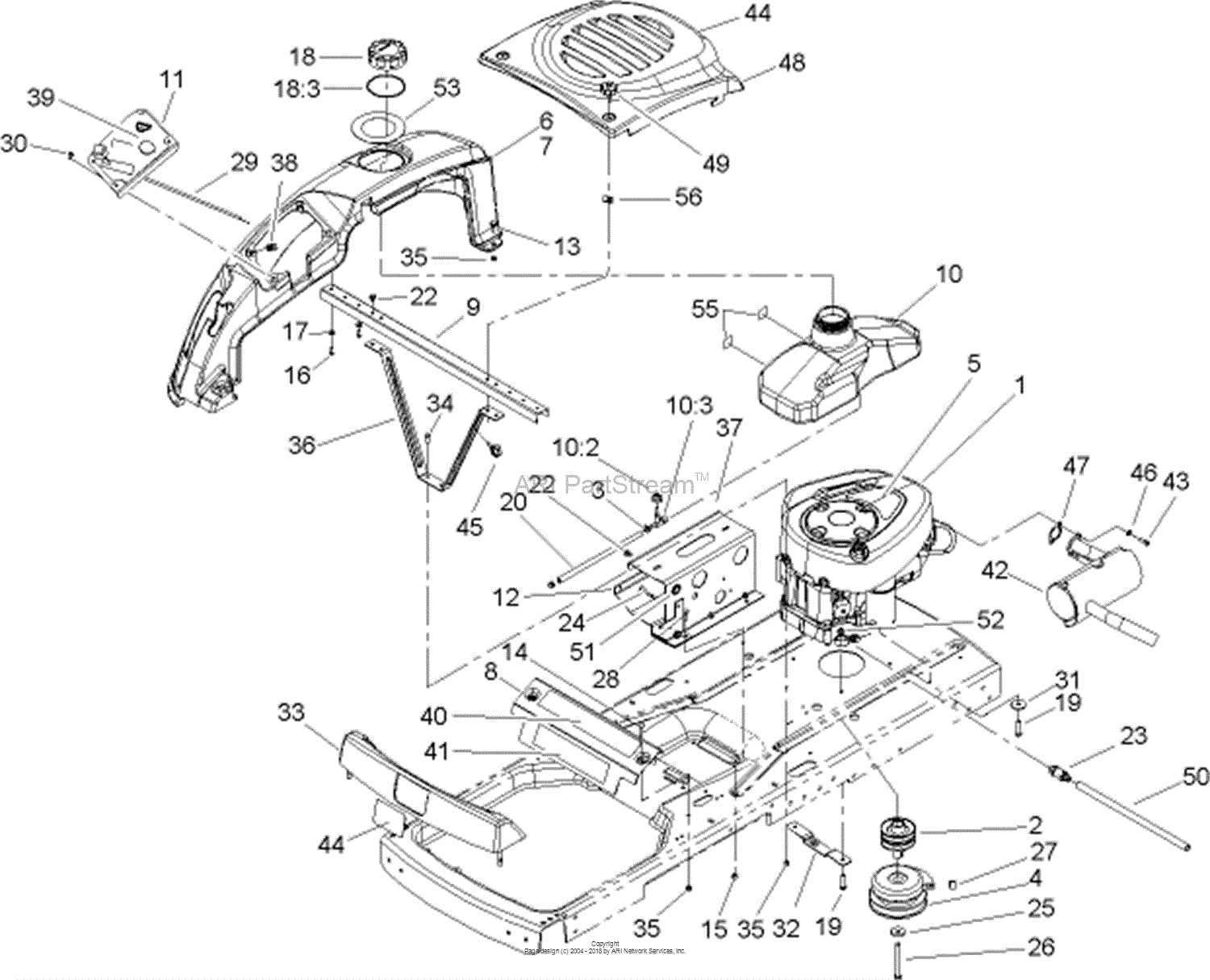 Toro 74325, 16-42Z TimeCutter Z Riding Mower, 2004 (SN 240000001 ...