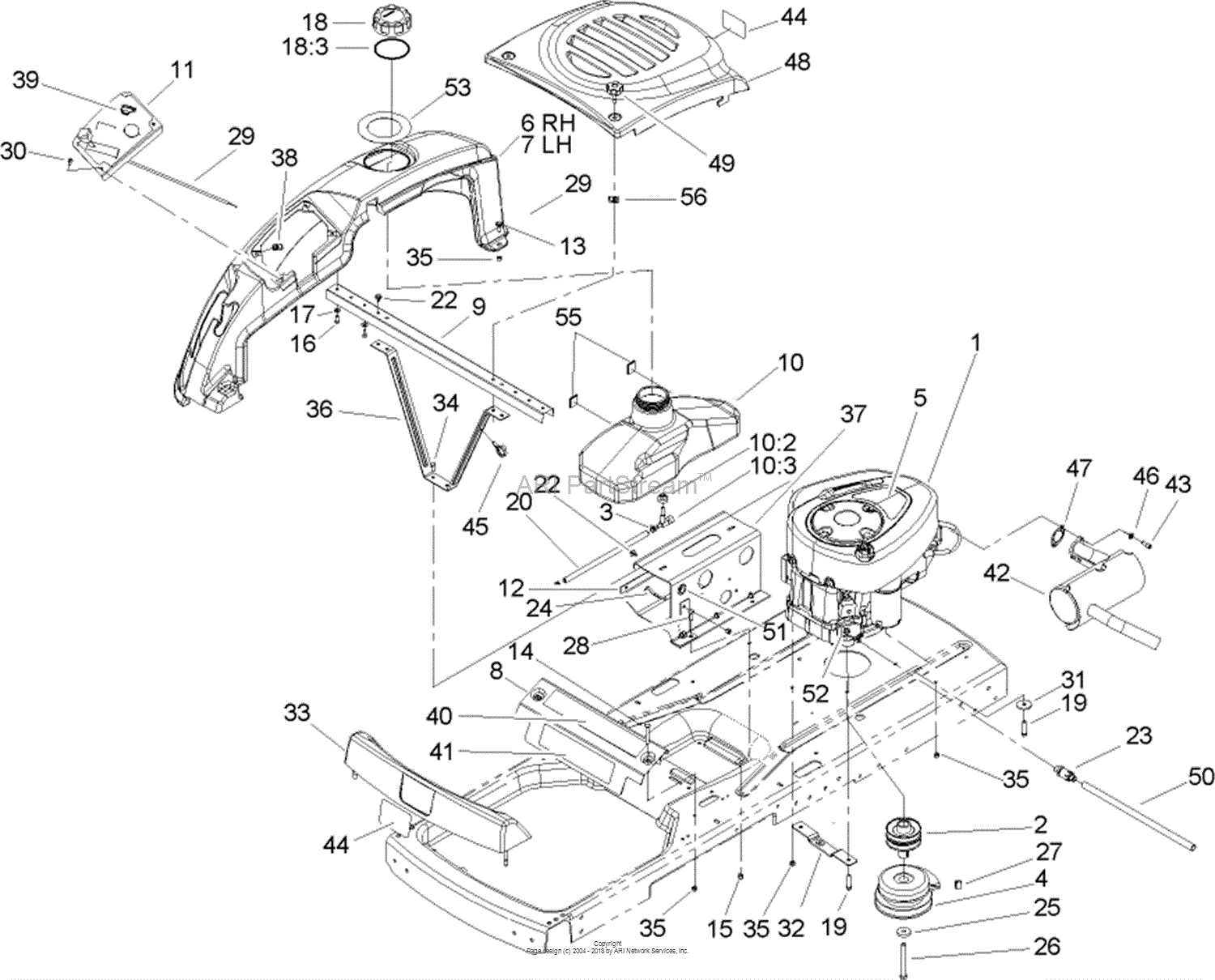 Toro 74350, 17-42Z TimeCutter Z Riding Mower, 2004 (SN 240000001 ...