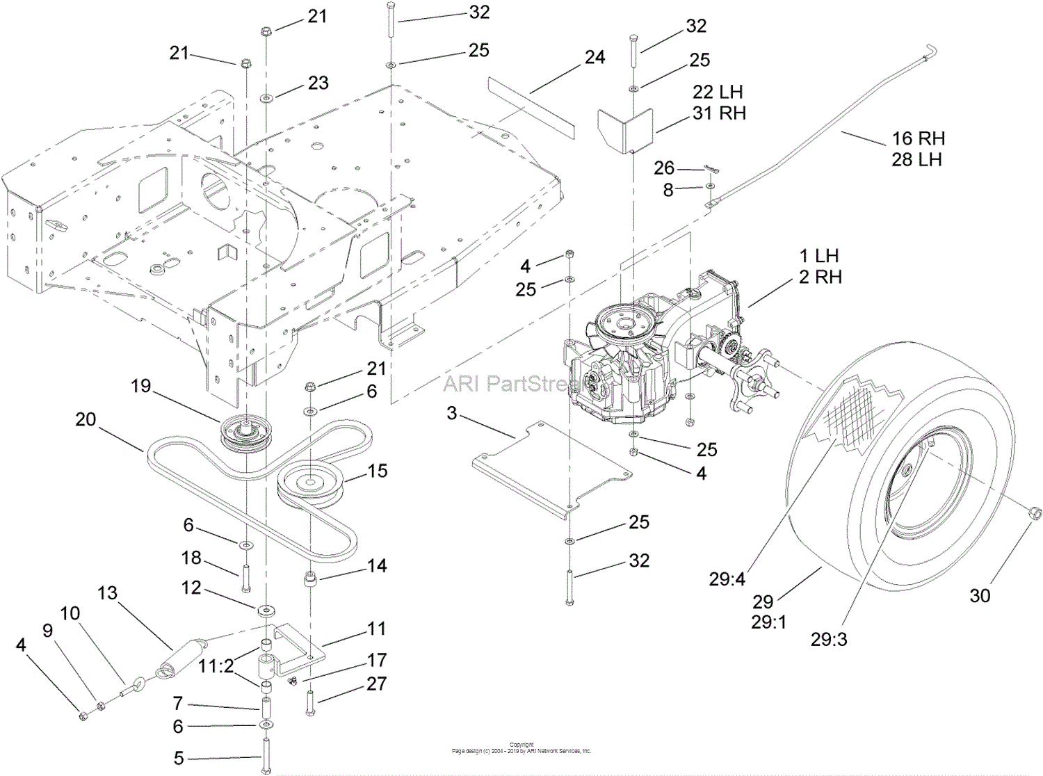 Toro 74704, TimeCutter ZX480 Riding Mower, 2005 (SN 250000001-250999999 ...