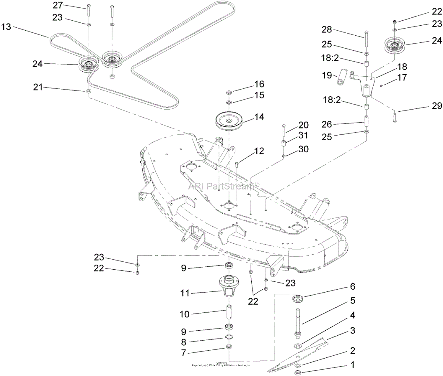 Toro 74704, TimeCutter ZX480 Riding Mower, 2005 (SN 250000001-250999999 ...