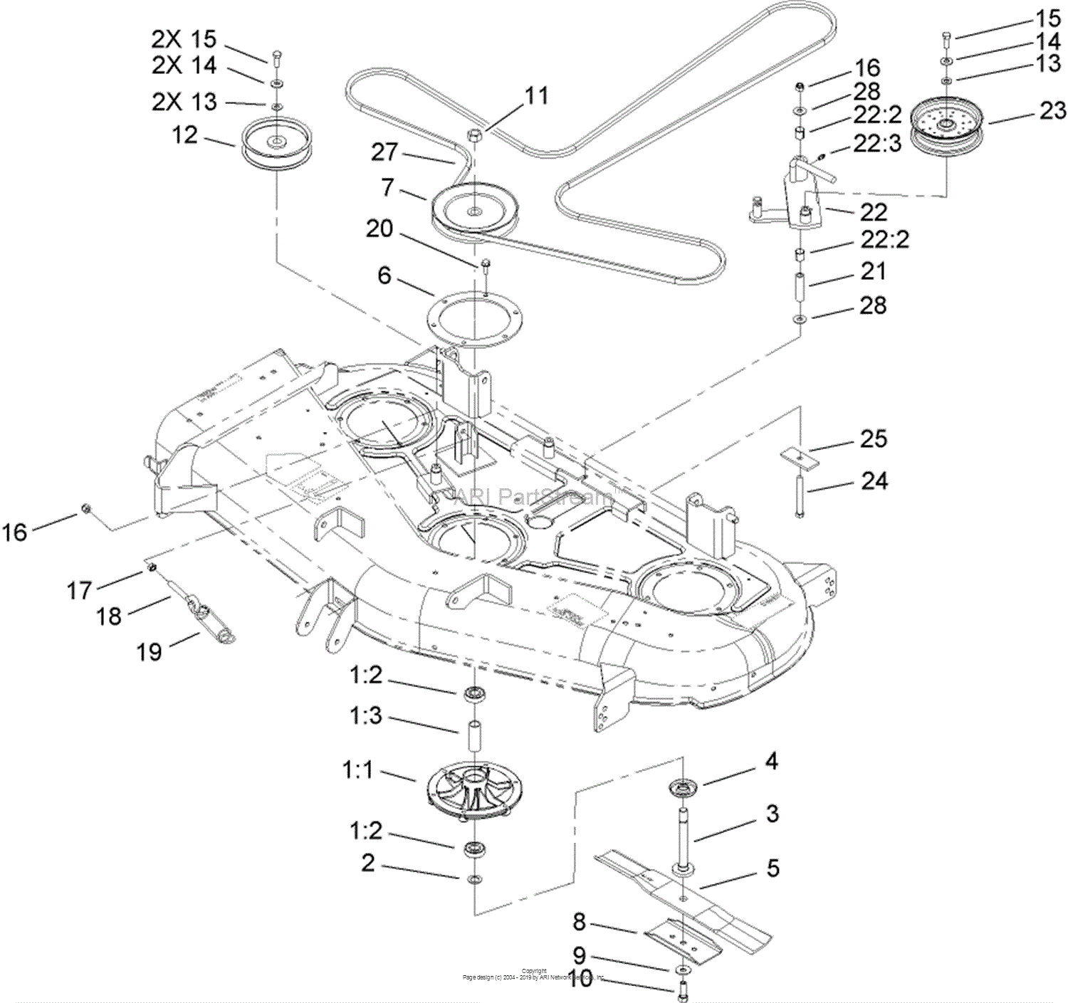 Toro 74806, TimeCutter ZX525 Riding Mower, 2006 (SN 260000001-260999999 ...